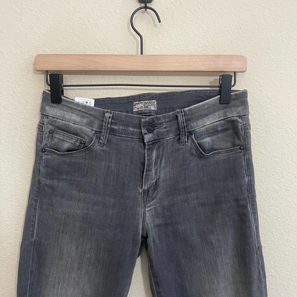 MOTHER The Looker Ankle Fray Raw Hem Skinny Denim Jeans Deep Voodoo Gray 27 - Picture 5 of 12